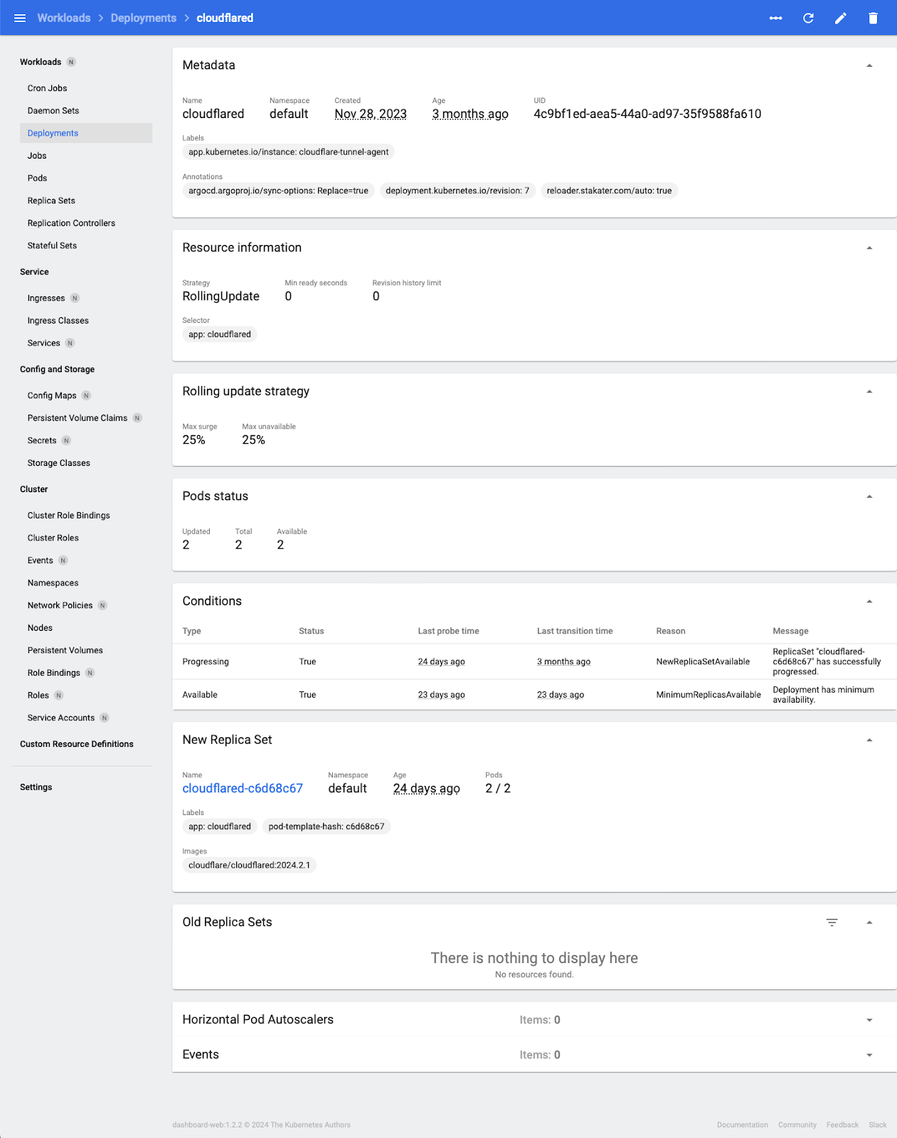 Figure 16 Workloads Overview | Deployment detailed overview.