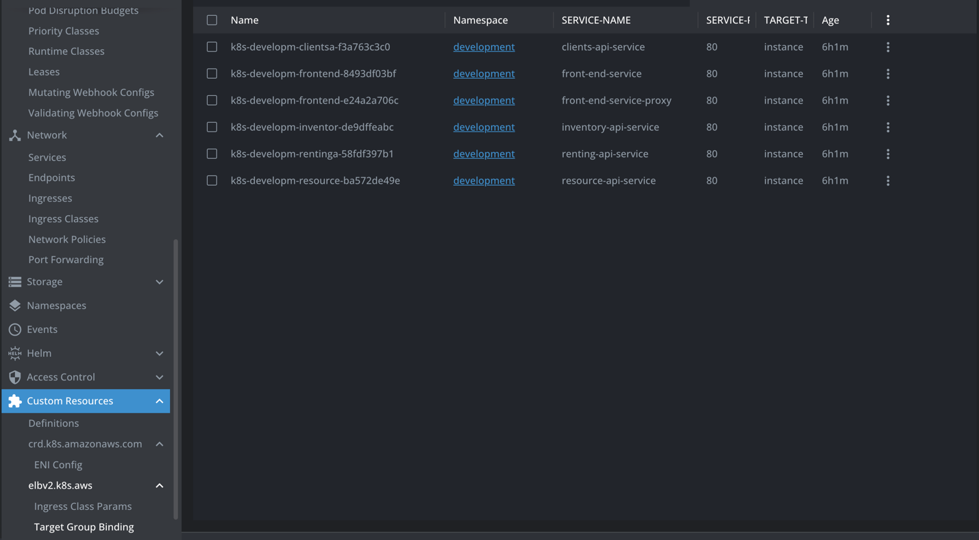 Figure 7 - Kubernetes Lens | Custom resources on AWS K8S